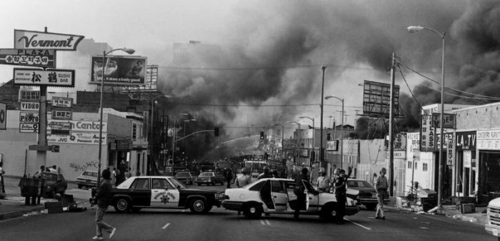 The aftermath of the L.A. riots. (Photo courtesy of the Society for U.S. Intellectual History.)